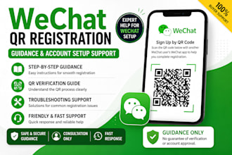 wechat qr registration guidance and account setup support