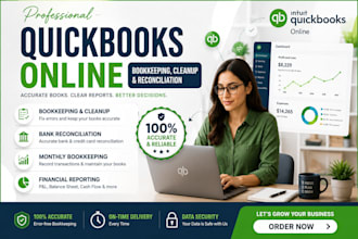 do quickbooks online bookkeeping, qbo cleanup and reconciliation