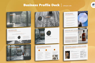 design a structured business profile deck for your company