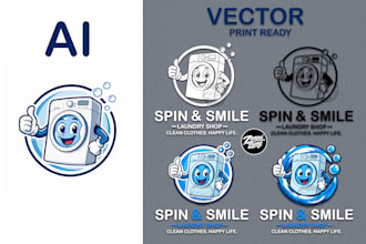 ai mascot logo to vector print ready