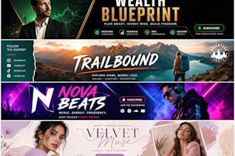 design a professional youtube logo and channel banner