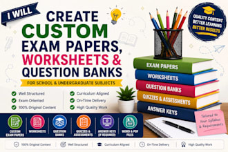 create wroksheets and question bank