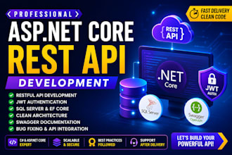 develop asp net core rest API, web API, jwt authentication