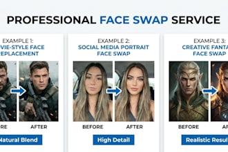 create realistic face swaps for any photo or video