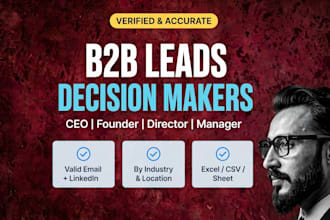 provide verified b2b leads and decision maker contact list