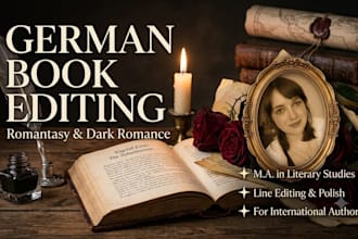 line edit, polish and proofread your german romantasy or dark romance book