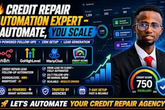 build gohighlevel ai automation and CRM workflows for credit repair