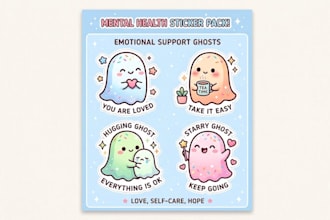 design cute kawaii stickers and custom sticker packs