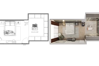 optimize your bedroom and dressing room with 3d renders
