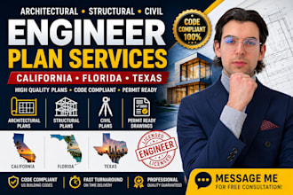 do florida texas architectural structural civil engineer plan, california texas