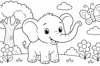 draw children coloring book pages, line drawing