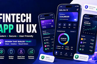 design modern fintech, crypto, healthcare, and ecommerce app UI UX in figma