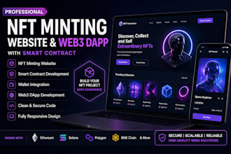 develop nft minting website and web3dapp with smart contract