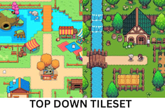 create top down pixel art tileset tilemap game assets for rpg maker indie games