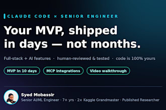 be your claude code developer and ship your app, mvp or ai feature fast
