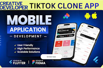 develop a custom short video social media app tiktok clone for IOS and android