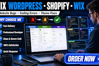 fix wordpress issues fix wix website  shopify bug fix shopify coding error fix