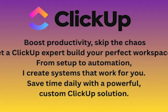 setup and automate your clickup workspace as a clickup expert, dashboard and CRM