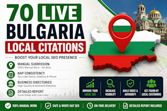 create 70 bulgaria local citations for local SEO