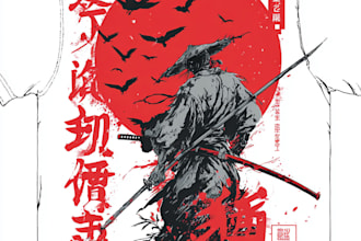 create japanese art for t shirt illustration