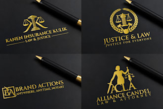 do law firm lawyer notary attorney justice law office advocate legal logo design