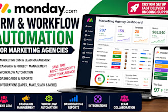 build a custom monday com CRM and workflow automation for marketing agencies