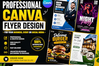 create a professional and eyecatching canva flyer for your business eve