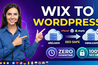 convert wix to wordpress or migrate shopify to wordpress