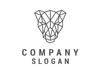do modern minimalist line art and badge logo design