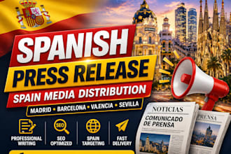 write and distribute spanish press releases in madrid barcelona valencia sevilla
