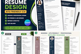 design a professional ats friendly resume and CV in canva