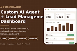 develop a custom ai outreach agent and lead management dashboard
