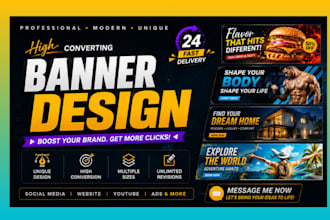 design social media banner website header youtube cover and ad banners