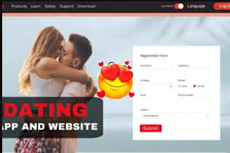 build social media chat app, dating app, dating website, chat app, flutter app
