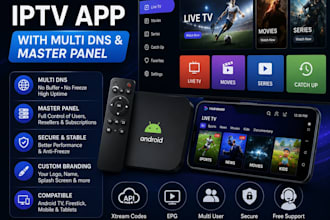 rebuild android iptv app with multi dns and master panel or admin panel