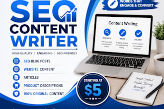 write SEO blog posts, articles,website contet, landing page,product description