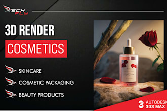 create 3d render for your cosmetic and product packaging