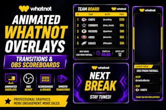 design animated whatnot overlays transitions and obs scoreboards