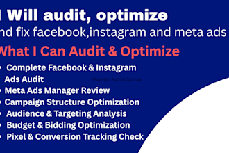 audit, optimize, and fix facebook instagram meta ads