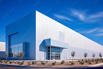 design exterior warehouse, industrial building and commercial architecture