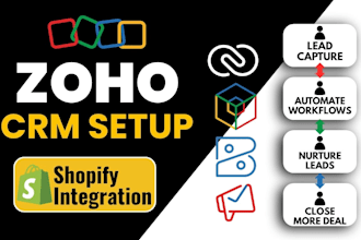 do zoho CRM setup zoho one automation books campaigns shopify integration expert