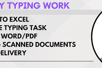 do expert PDF to excel, image to PDF and accurate typing tasks