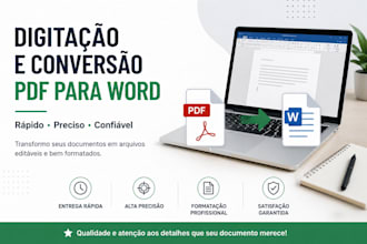 digitar, converter PDF para word e formatar documentos