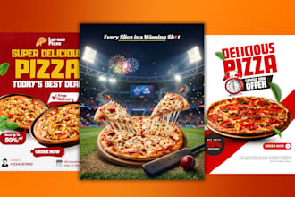 design mouth watering food posters and social media ads