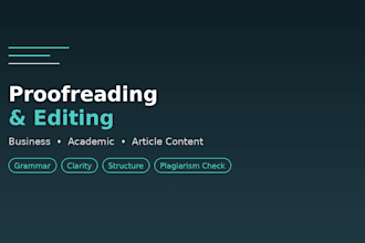 proofread and edit business, academic and article content