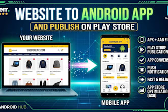 convert website to android, app upload, release on play store