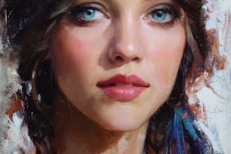 paint a real oil painting on canvas