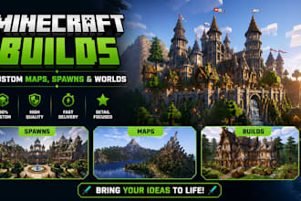 build amazing custom minecraft map, terrain, world, mountains, spawn, and server