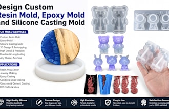 design custom resin mold epoxy mold and silicone  casting mold