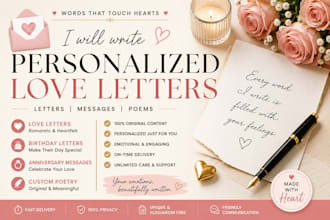 write a heartfelt love letter, birthday letter, or personalized message
